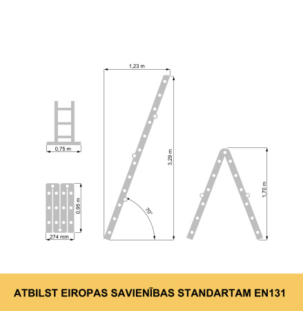 Trepes 4 daļīgs universāls Forte Tools 4410, 429 cm, 329 cm. Jaunas, nelietotas.