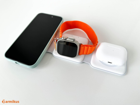 Bazic Gomag Trio bezvadu lādētājs iPhone tālruņiem MagSafe 3-in-1