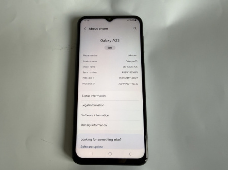 Samsung A23 (Sm-A235F/ds) lieliskā stāvoklī. Divas SIM kartes, 128 GB, 6 GB RAM.