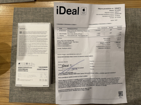 Lietots. iPhone 16 Pro Max ar iDeal garantiju līdz 16.10.2026. Battery Health 100%. Black Titanium. Battery Health 100%.