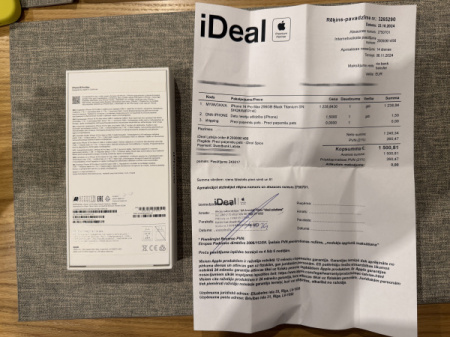 Lietots. iPhone 16 Pro Max ar iDeal garantiju līdz 23.10.2026. Battery Health 96%.