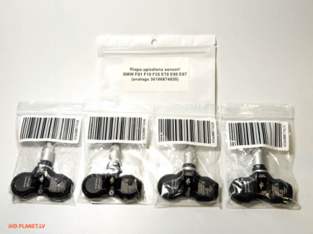 Riepu spiediena sensori 4 gab. priekš BMW F01 F10 F25 E70 E90 E87 (analogs 36106874829)